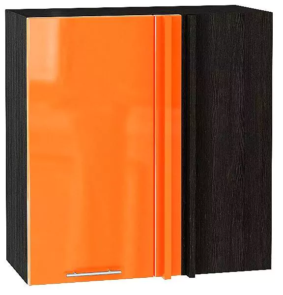 Шкаф верхний прямой угловой Валерия-М 720 Оранжевый глянец/Венге