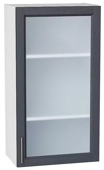 Шкаф верхний с 1-ой остекленной дверцей Сканди 920х500 Graphite Softwood/Белый