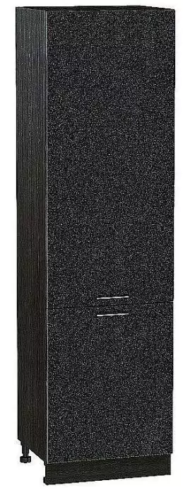 Шкаф пенал с 2-мя дверцами Валерия-М 600х2140 Черный металлик/Венге