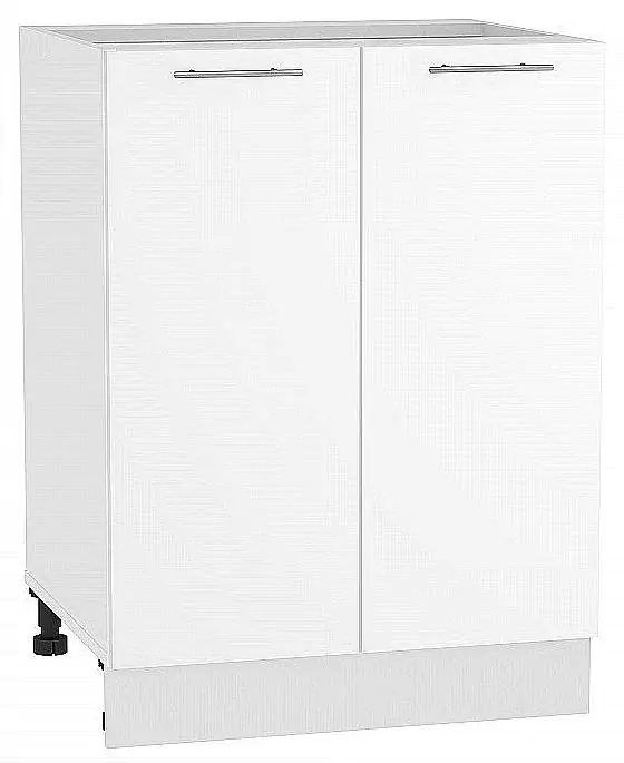 Шкаф нижний с 2-мя дверцами Валерия-М 600 Белый глянец/Белый