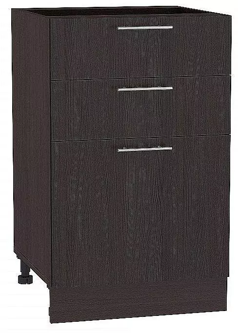 Шкаф нижний с 3-мя ящиками Валерия-М 500 Венге/Венге