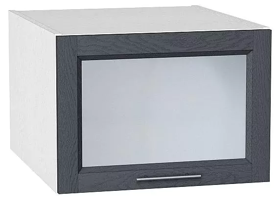 Шкаф верхний горизонтальный остекленный с увеличенной глубиной Сканди 500 Graphite Softwood/Белый