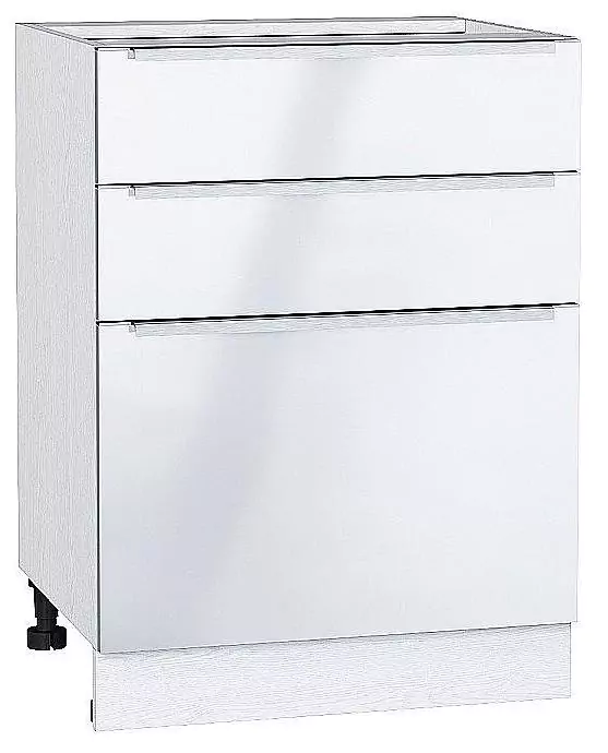 Шкаф нижний с 3-мя ящиками Фьюжн 600 Angel/Белый