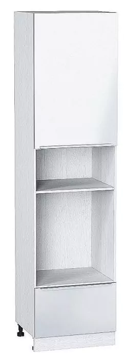 Шкаф пенал под бытовую технику с 1-ой дверцей и ящиком Фьюжн 606Н (для верхних шкафов высотой 920) Angel/Белый