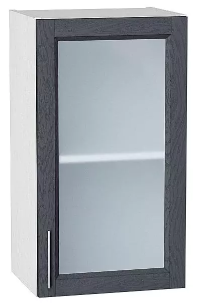 Шкаф верхний с 1-ой остекленной дверцей Сканди 720х400 Graphite Softwood/Белый