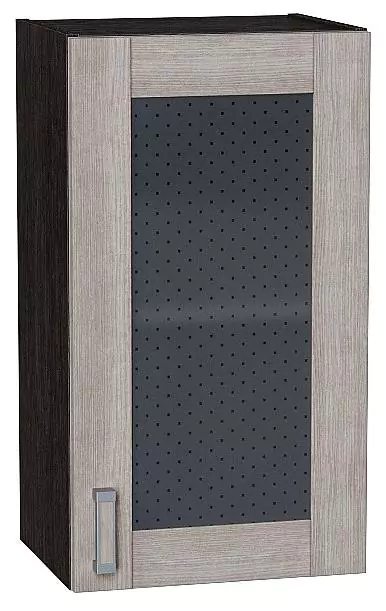Шкаф верхний с 1-ой остекленной дверцей Лофт 720х400 Cappuccino Veralinga/Венге