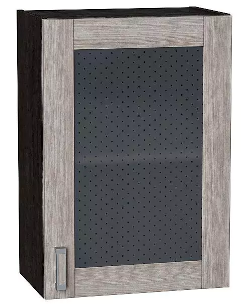 Шкаф верхний с 1-ой остекленной дверцей Лофт 720х500 Cappuccino Veralinga/Венге
