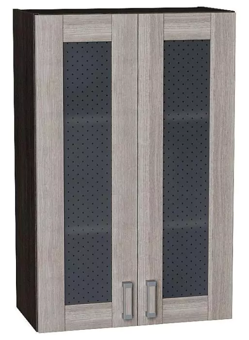 Шкаф верхний с 2-мя остекленными дверцами Лофт 920х600 Cappuccino Veralinga/Венге