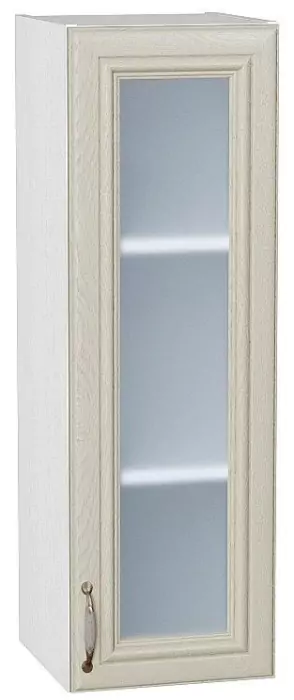 Шкаф верхний с 1-ой остекленной дверцей Шале 920х300 Ivory/Белый