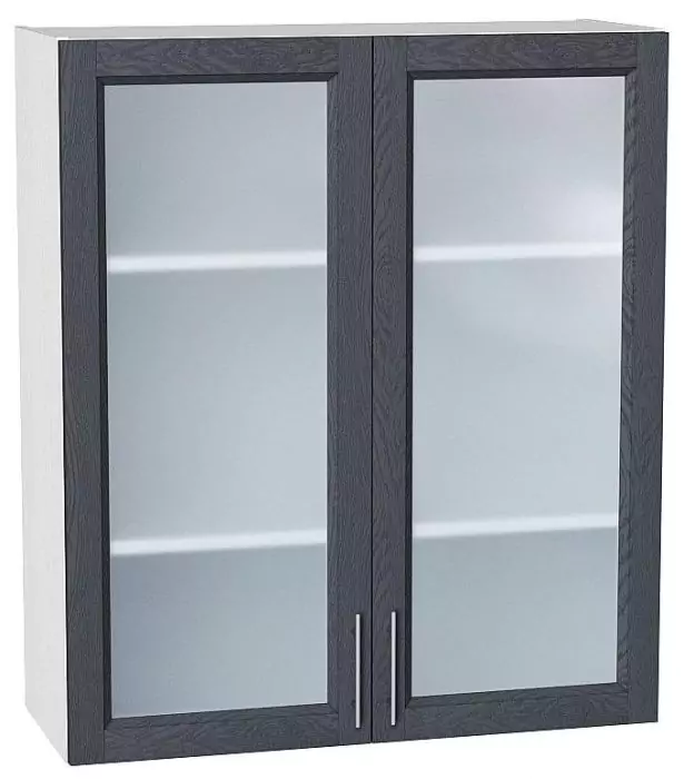 Шкаф верхний с 2-мя остекленными дверцами Сканди 920х800 Graphite Softwood/Белый