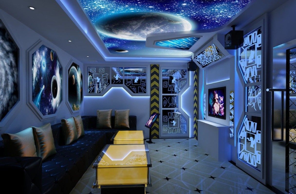Как оформить комнату в стиле космос - фото, идеи интерьера комнаты в  космическом стиле