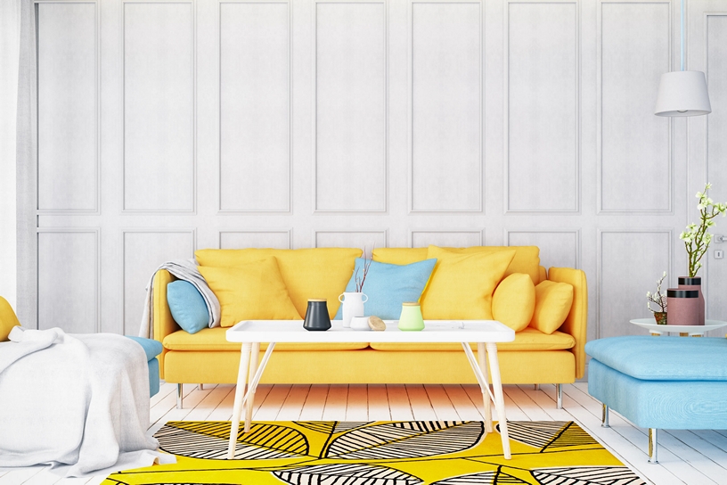 Желтый диван в интерьере – фото, идеи оформления, особенности дизайнакомнат с желтым диваном