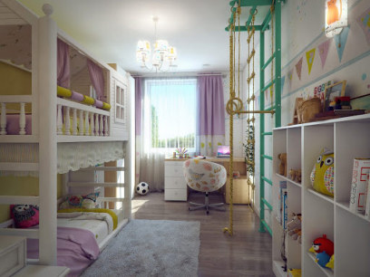 Дизайн детской комнаты 12 кв.м - фото, интерьер детской площадью 12 кв м