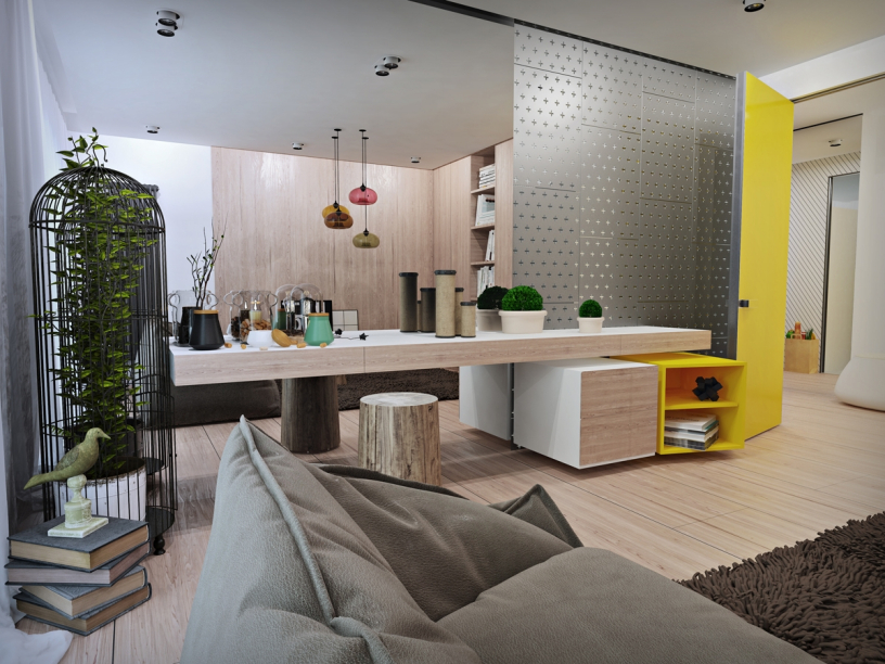 Дизайн однокомнатной квартиры 40 кв. м - фото, интерьер 1-комнатной квартиры площадью 40 кв м