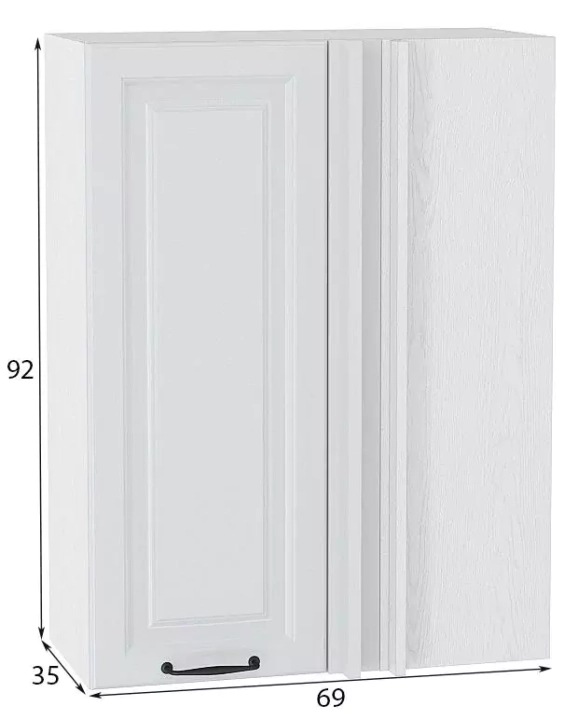Шкаф верхний прямой угловой Ницца 920, Белый