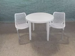 Комплект пластиковой мебели (стол круглый D900 “Ривьера” + 2 стула “Аир”) 