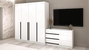 Комплект в гостиную Бастион 3.3 м Белый 