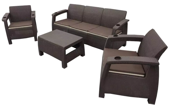 Комплект уличной мебели Yalta Terrace Triple Set, Шоколадный