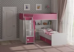 Двухъярусная кровать Легенда Кровати без механизма Розовый