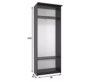 Шкаф-купе Эконом Миллениум 884х2400х423 Коричневый