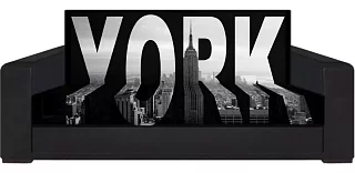 Прямой диван Нью York Книжка Черный