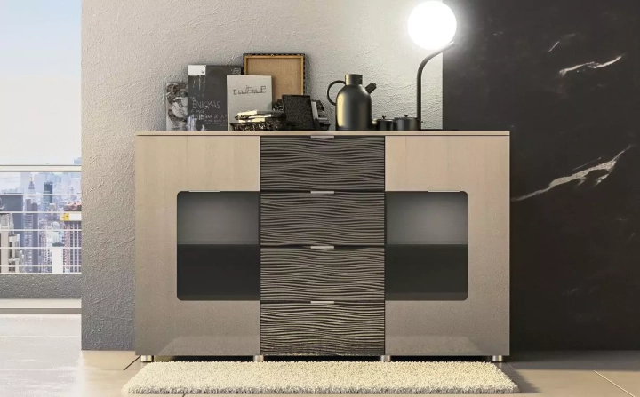 Комод Глянец 3D, Бежевый