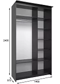 Шкаф-купе Эконом Миллениум 1468х2400х573 Коричневый