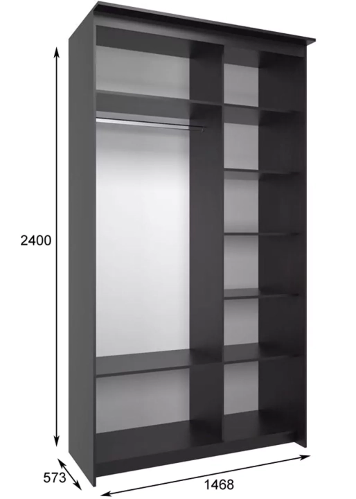 Шкаф-купе Эконом Миллениум 1468х2400х573, Венге