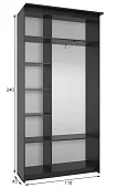 Шкаф-купе Эконом Миллениум 1184х2400х423 1 зеркало Черный