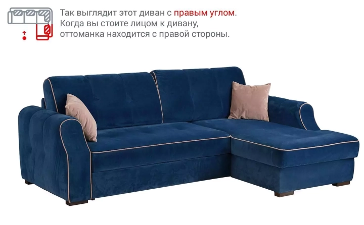 Угловой диван Оскрон, Синий