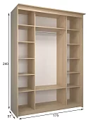 Шкаф-купе Эконом Миллениум 1752х2400х573 1 зеркало Бежевый