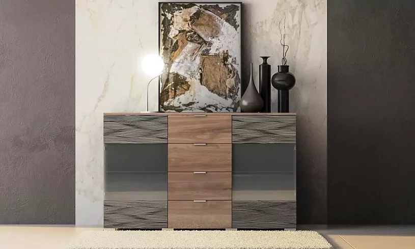Комод Глянец 3D, Бежевый