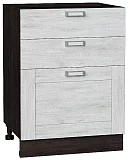 Шкаф нижний с 3-мя ящиками Лофт 600 Nordic Oak/Венге