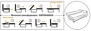 Угловой диван Мюнхен Калифорния Еврокнижка Коричневый