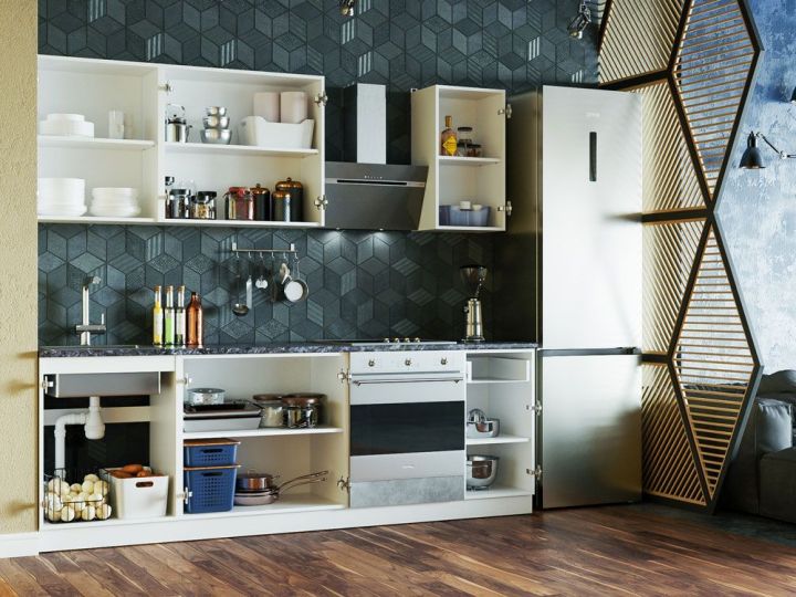 Кухня Моника 2,4 м (Ателье светлое), Серый
