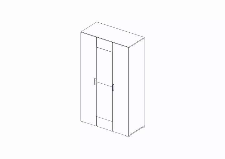 Шкаф Квадро 3-х ств 1200, Крафт золотой