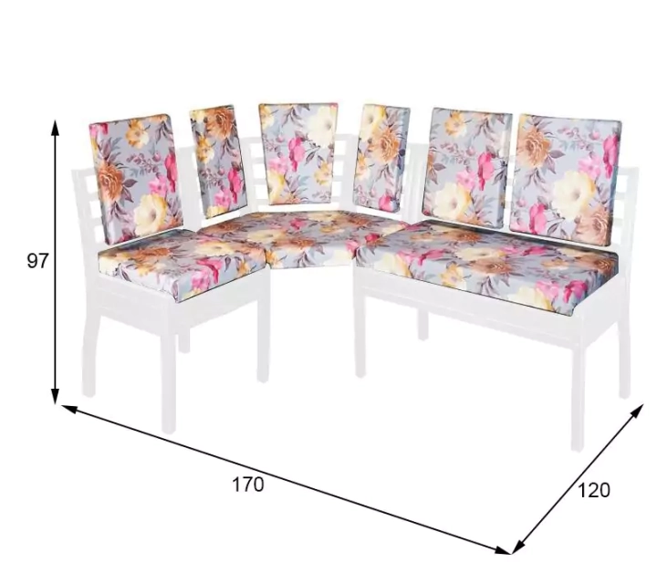 ф116 Кухонный угловой диван Соверен без подлокотников дизайн 3 размеры