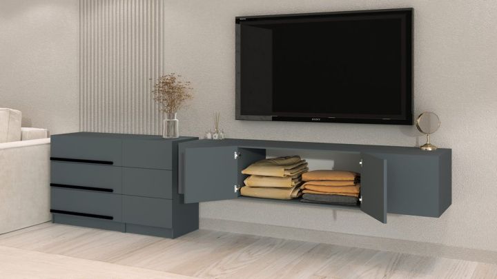 Комплект в гостиную Бастион 1.5 м, Графит