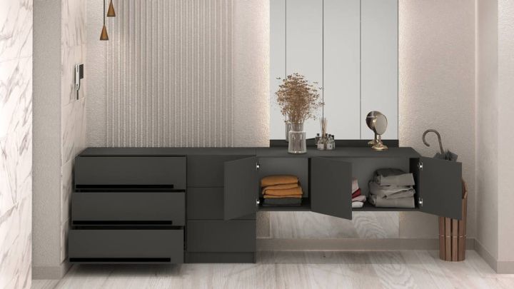 Комплект в прихожуюь Бастион 2.5 м, Графит