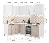 Угловая модульная кухня Норд Винд 1.6х1.8 (комби) Белый 