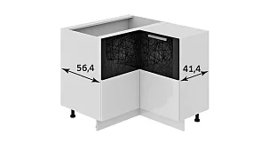 Шкаф напольный нестандартный угловой с углом 90° Фэнтези (Лайнс) Белый 