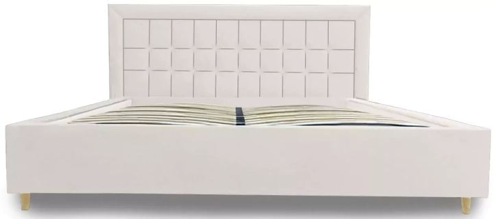 Кровать Афина с подъемным механизмом и Матрасом Divano Basic независимые пружины (НПБ) дизайн 2 (Кровать с Матрасом), Белый