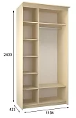 Шкаф-купе Эконом Миллениум 1184х2400х423 Бежевый