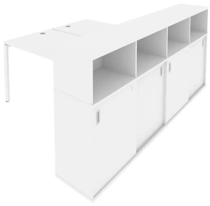 Рабочая станция с опорным шкафом-купе 4 Metal System Style, Бежевый