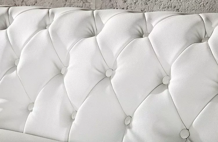Прямой диван Честерфилд, Белый