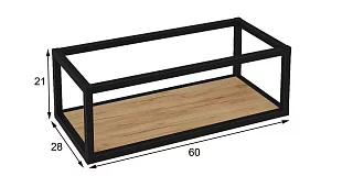 Каркасная полка Лофт ПМГ-Л 601 Черный