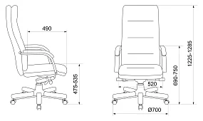 Кресло руководителя Бюрократ T-9927 Walnut дизайн 1 Черный