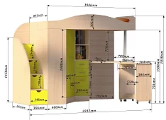 Кровать двухъярусная Юниор 4 Кровати без механизма Розовый