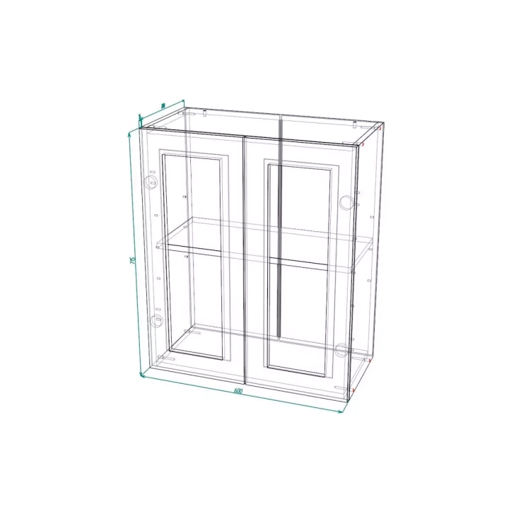 ф119 Шкаф верхний со стеклом ШВС 600 Кельн схема