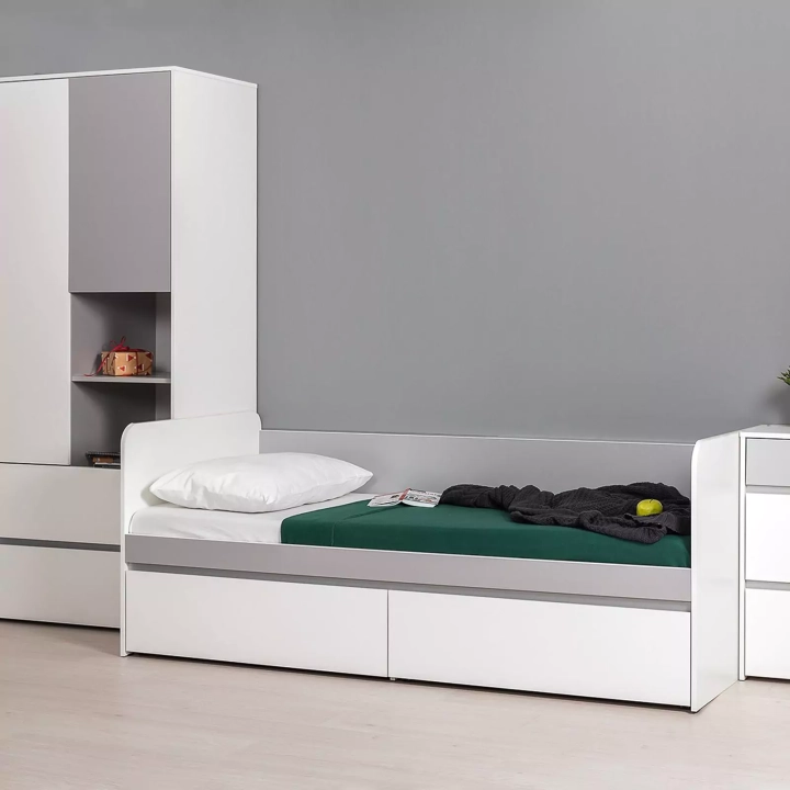 Кровать 80х190 см с ящиками Торонто, Белый